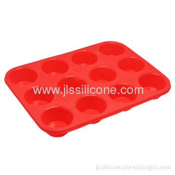 12 Cavities Round Silicone Bakeware For Cake, Muffin, Jelly, Chocolate 